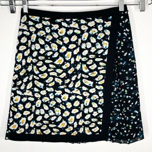 NWT J. Crew Faux Wrap Skirt Pleated Abstract Colorful Print Skirt 6